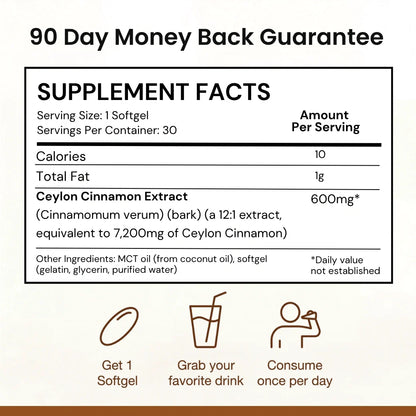 Metabolae Ceylon Cinnamon: 7200mg + MCT Oil